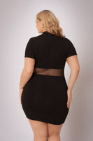 Plus Size Nova Mini Dress - Black