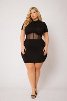 Plus Size Nova Mini Dress - Black