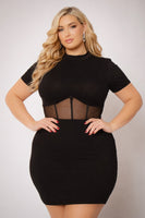 Plus Size Nova Mini Dress - Black