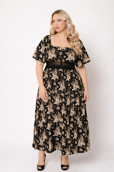 Plus Size Raven Romance Maxi Dress - Black