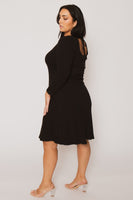 Plus Size Riley Ribbed  Dress - Black