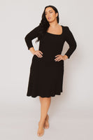 Plus Size Riley Ribbed  Dress - Black