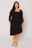 Plus Size Riley Ribbed  Dress - Black