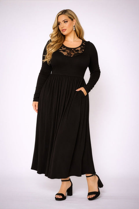Plus Size Serena Charm Dress - Black