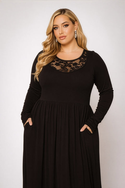 Plus Size Serena Charm Dress - Black