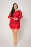 Plus Size Starlace Mini Dress - Red