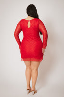 Plus Size Starlace Mini Dress - Red