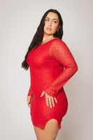 Plus Size Starlace Mini Dress - Red