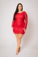 Plus Size Starlace Mini Dress - Red
