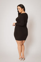 Plus Size Starlit Cinch Dress - Black