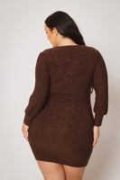 Plus Size Starlit Cinch Dress - Brown