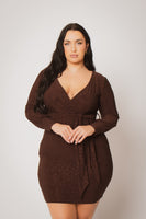 Plus Size Starlit Cinch Dress - Brown