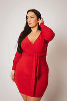 Plus Size Starlit Cinch Dress - Red