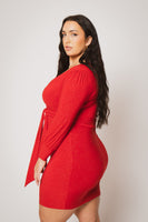 Plus Size Starlit Cinch Dress - Red