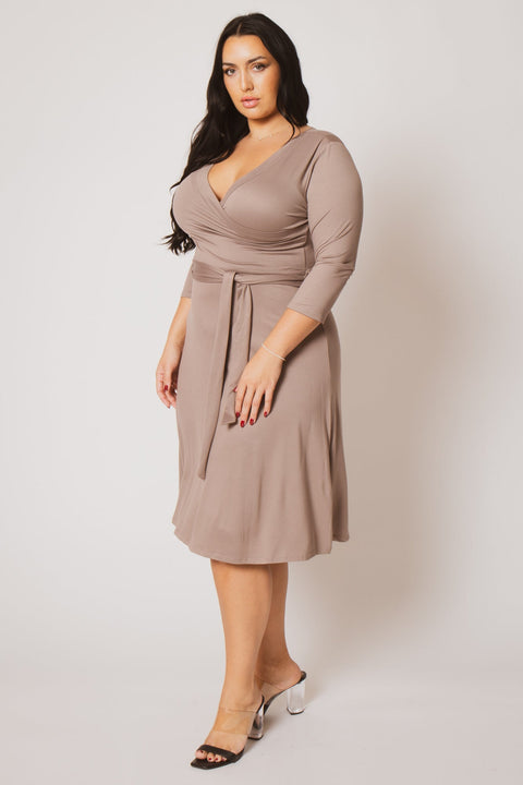 Plus Size  Tessa Knit Dress- Mocha