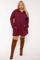 Plus Size Tessa Tunic   Dress  Burgundy