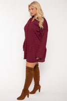 Plus Size Tessa Tunic   Dress  Burgundy