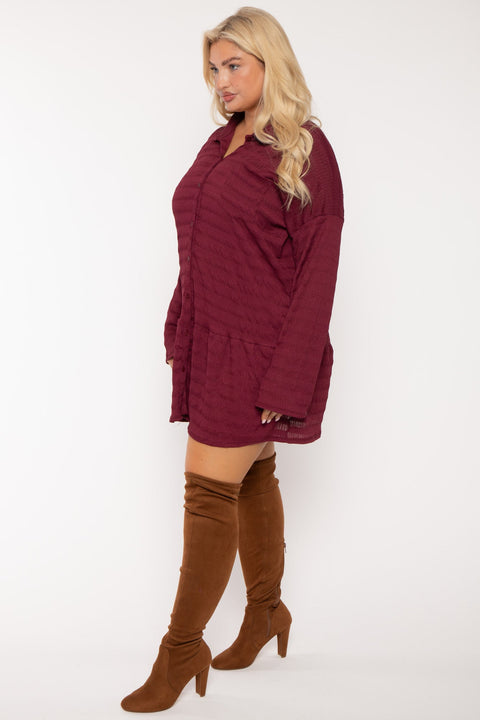 Plus Size Tessa Tunic   Dress  Burgundy