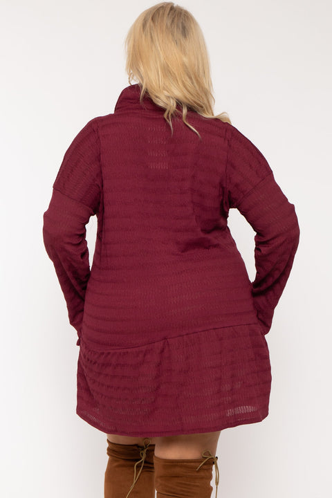 Plus Size Tessa Tunic   Dress  Burgundy