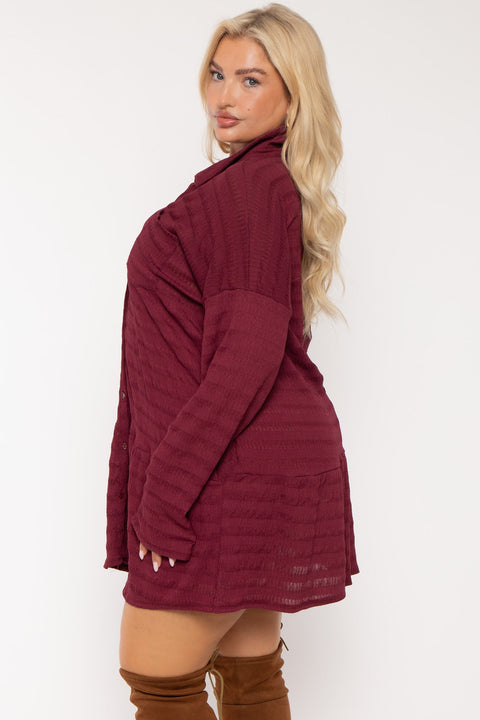 Plus Size Tessa Tunic   Dress  Burgundy