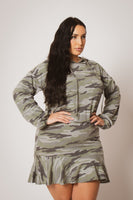Plus Size Tracie Hoodie Mini Dress - Green