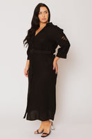 Plus Size Valeria Waist Tie Dress - Black