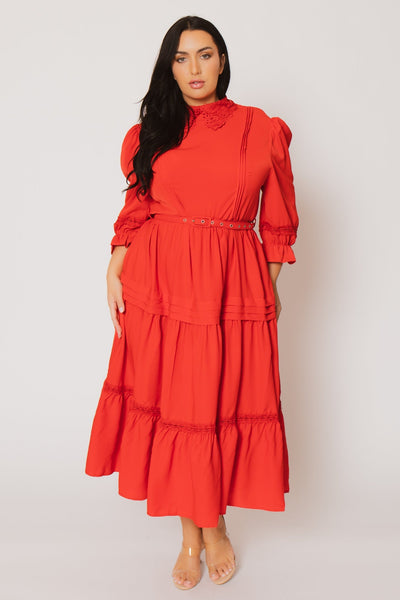 Plus Size Victoria Maxi Dress -Red