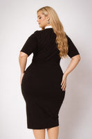 Plus Size Vienna Bow Dress - Black