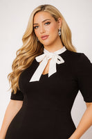 Plus Size Vienna Bow Dress - Black