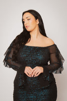 Plus Size Vixen Mesh Mini Dress - Blue