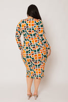 Plus Size Zaria Midi Dress - Orange