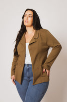 Plus Size Effortless Chic Jacket - Olive