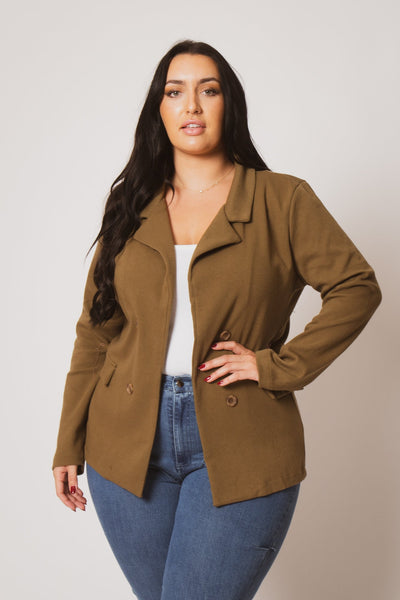 Plus Size Effortless Chic Jacket - Olive