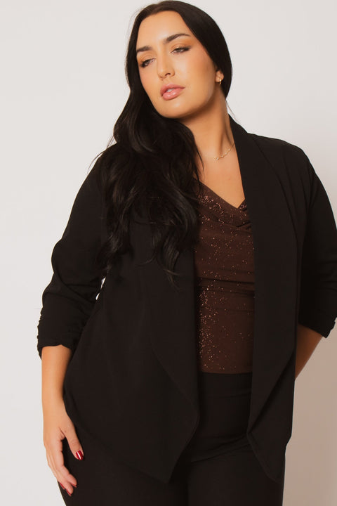 Plus Size Essential Jacket  - Black
