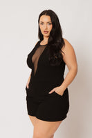 Plus Size Nicki Mesh Romper - Black