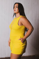 Plus Size Nicki Mesh Romper - Yellow