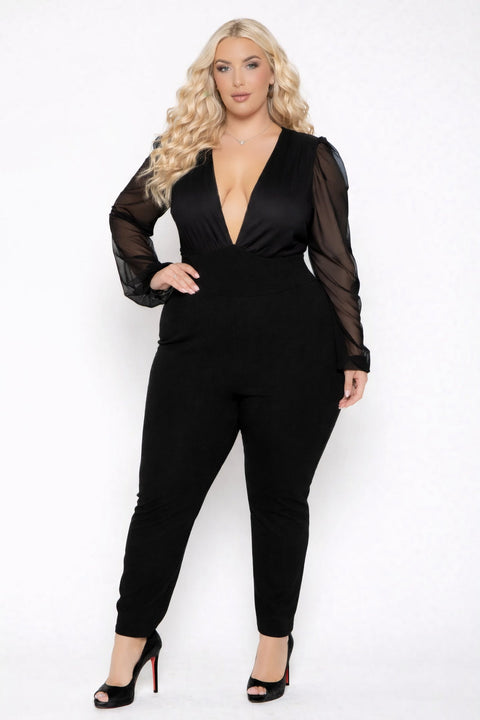 Plus Size Priya  Jumpsuit  - Black