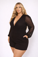 Plus Size Priya  Romper - Black
