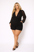 Plus Size Priya  Romper - Black