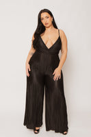 Plus Size Scarlett Pleated Jumpsuit - Black