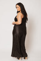 Plus Size Scarlett Pleated Jumpsuit - Black