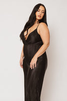 Plus Size Scarlett Pleated Jumpsuit - Black