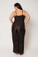 Plus Size Scarlett Pleated Jumpsuit - Black