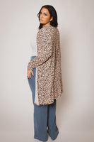 Plus Size Savannah Leopard Cardigan - Taupe
