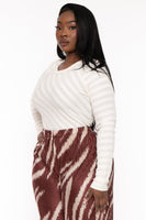 Plus Size  Amina Crew Neck Bodysuit - Ivory