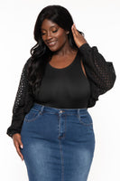 Plus Size Arcelia  Lace  Bolero -Black