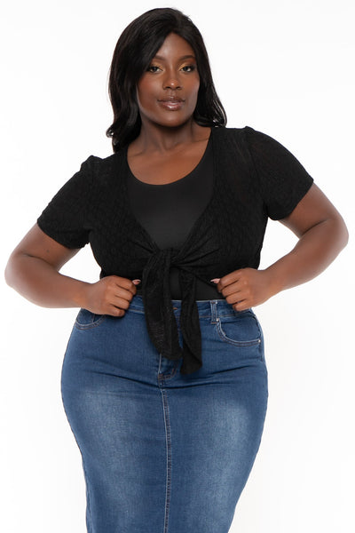 Plus Size Carmela Lace Shrug -Black