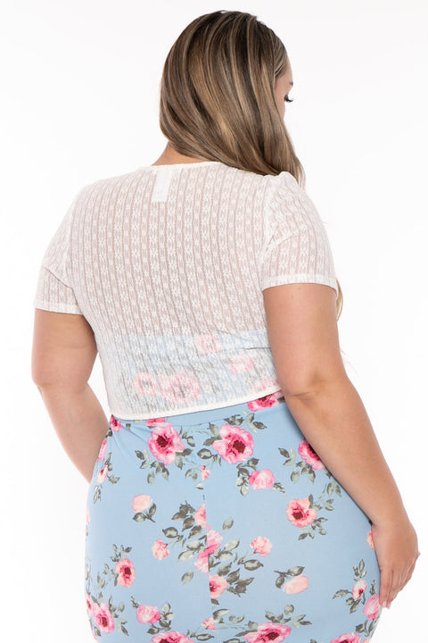 Plus Size Carmela Lace Shrug - Ivory