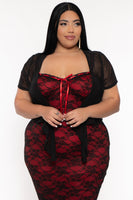 Plus Size Carmela Mesh Shrug - Black