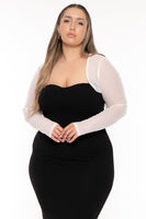Plus Size Marcella  Mesh Bolero - Ivory